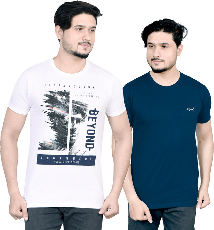 Vsquared2 Graphic Print, Solid Men 