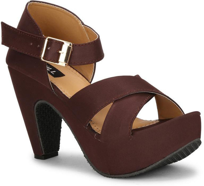 womens brown heeled sandals