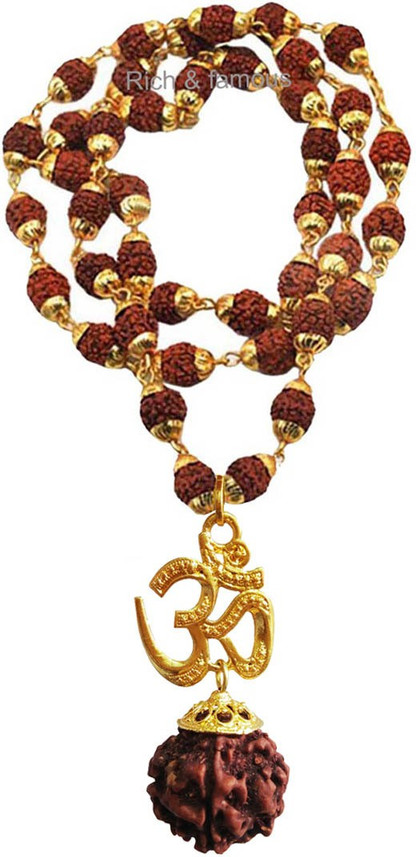 Divastri Om Rudraksha Pendant with Gold 