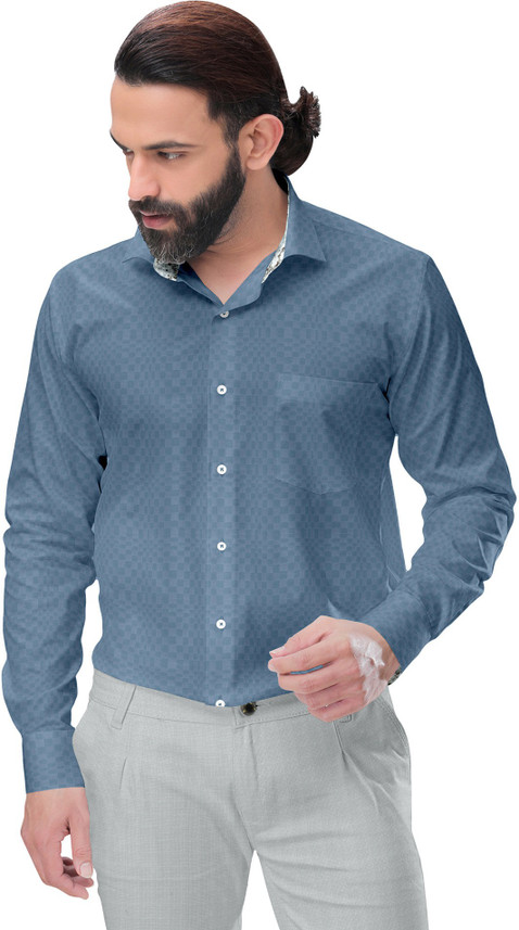 CHARLES DINO Men Printed Formal Grey 