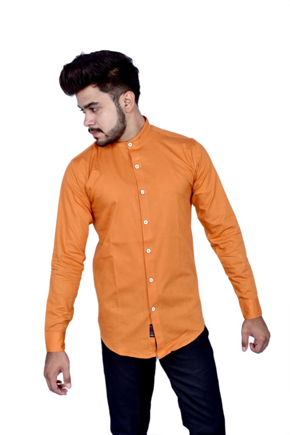 orange shirt mens outfit