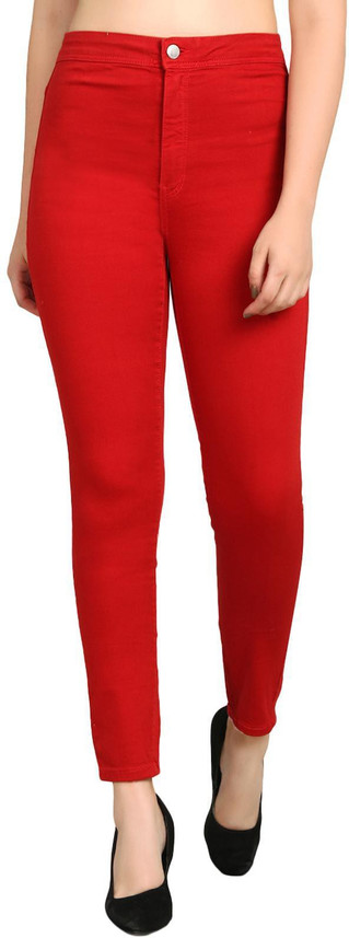 red ladies jeans