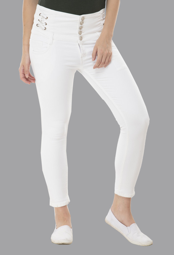 white jeans for ladies flipkart