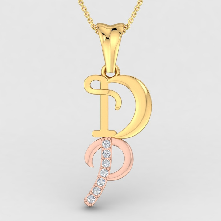 ShipJewel D \u0026 P Letter Pendant-18KT 