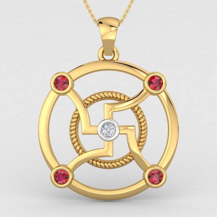 ShipJewel Divya Swastik Pendant-14KT 