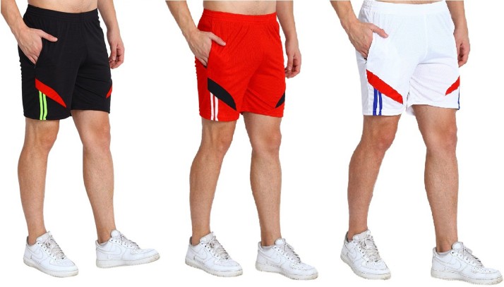 red and white gym shorts