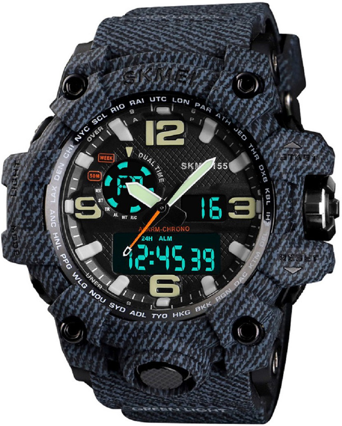 skmei black analog watch