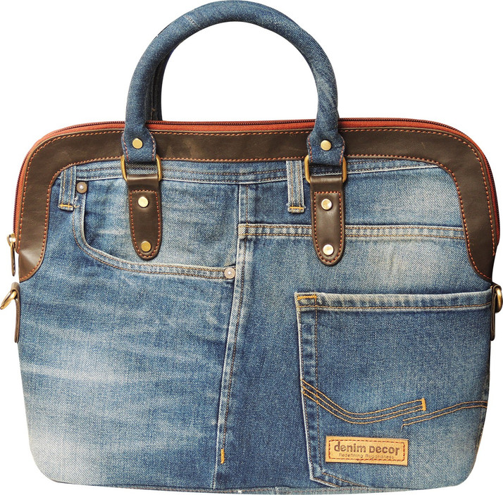 denim laptop backpack