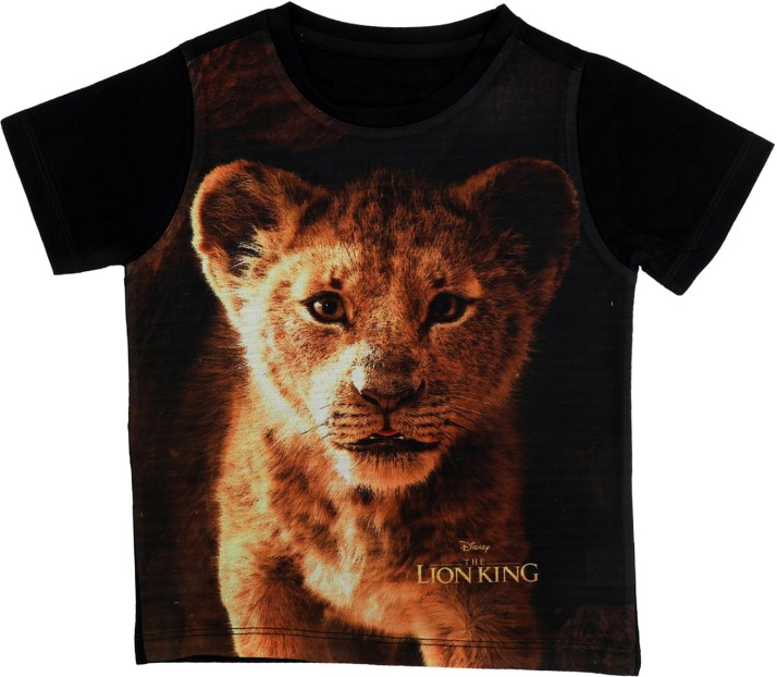 animal shirts positive crew neck kid's unisex T shirts lion portrait Lion Youth & toddler