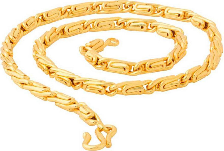 Round Jalebi Design Gold Plated Chain 