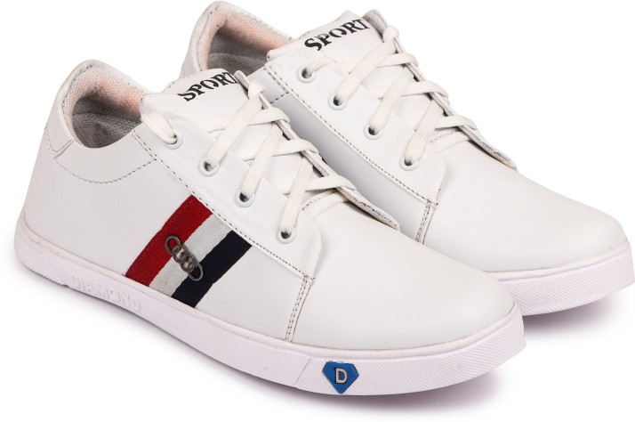 white synthetic leather shoes