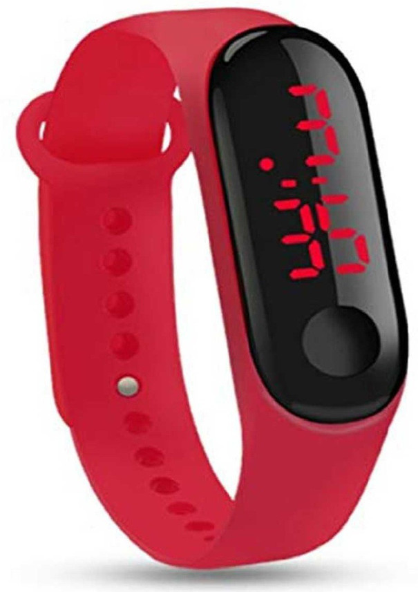 red digital watch