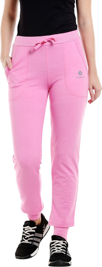 Solid Women Pink Track Pants 