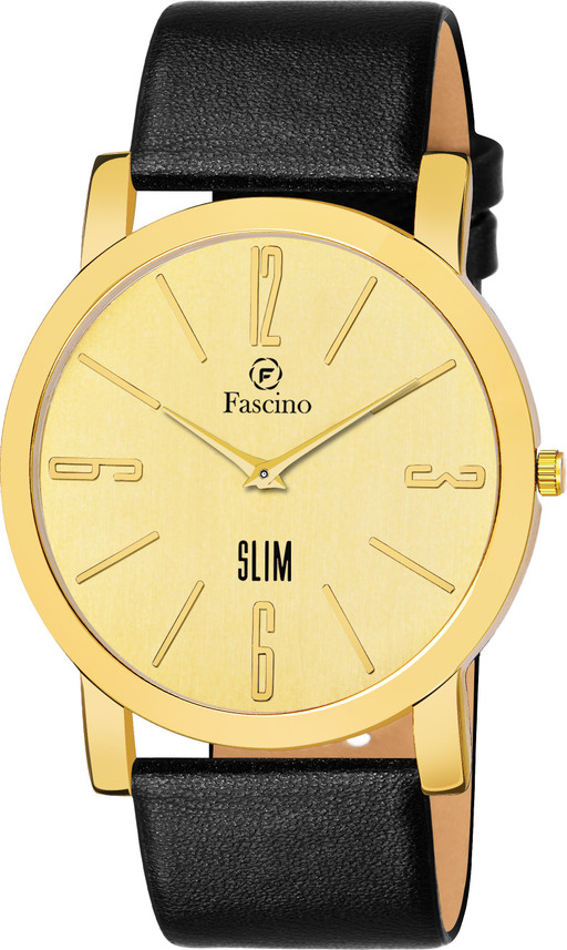 black watch with golden dial