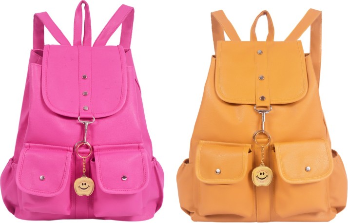 yellow pink backpack