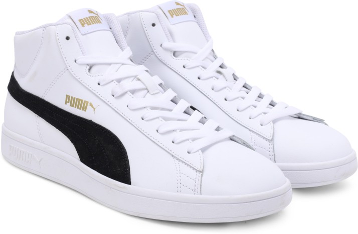 puma white and gold high tops