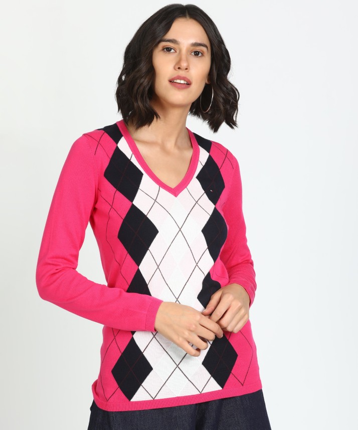 tommy hilfiger women's argyle sweater