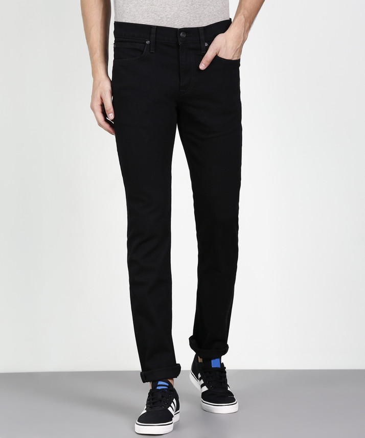 lee skinny men's black jeans