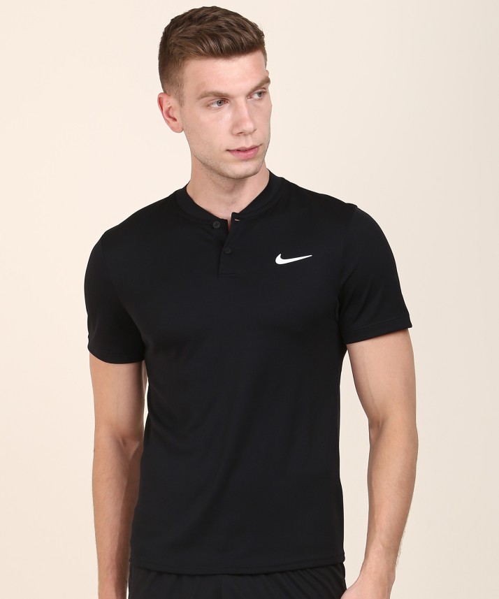 black nike collar shirt