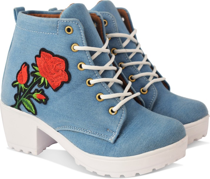 Krafter High Ankle Denim Boots For 