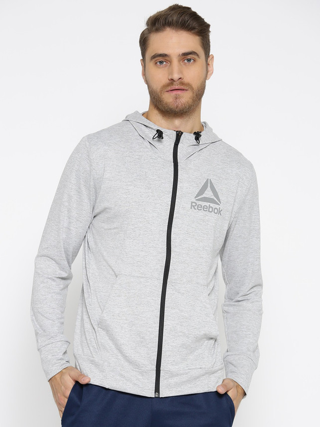 reebok full sleeve solid men sweatshirt
