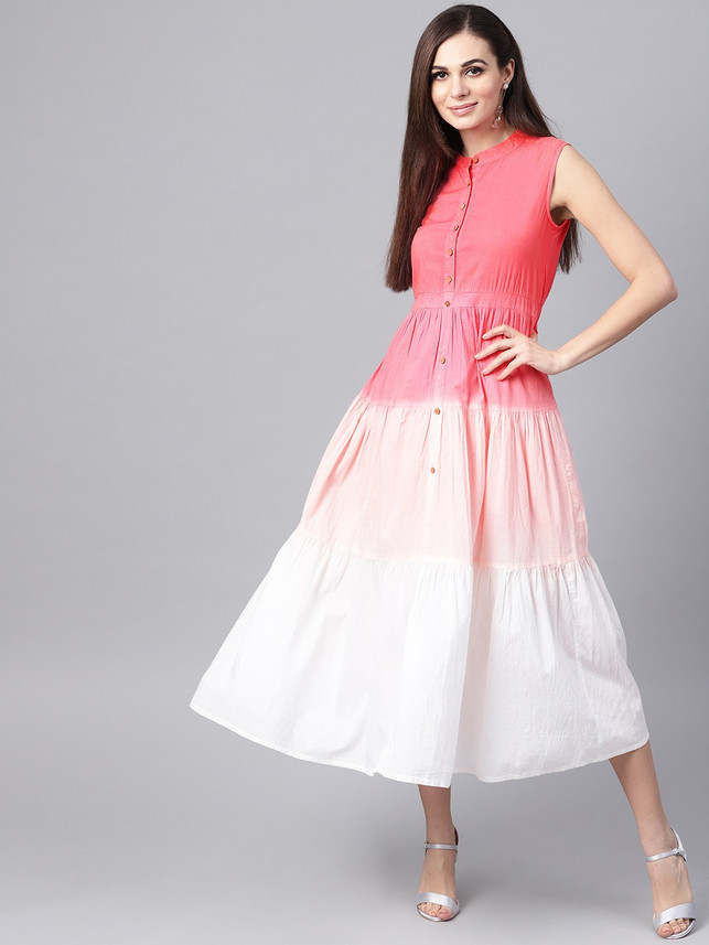 SASSAFRAS Women A-line Pink Dress - Buy 