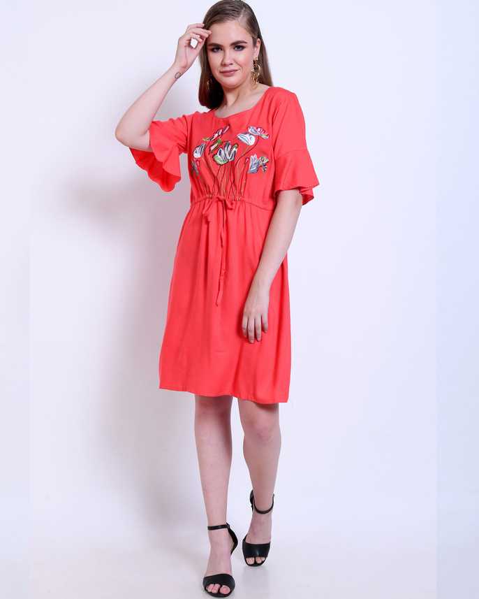 Addyvero Women Fit And Flare Pink Dress Buy Addyvero Women Fit And Flare Pink Dress Online At Best Prices In India Flipkart Com