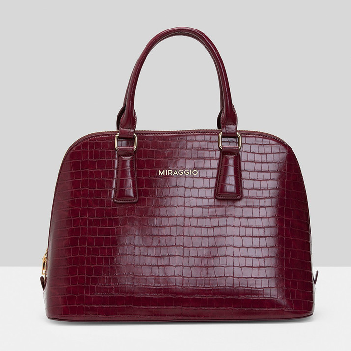 maroon handbag