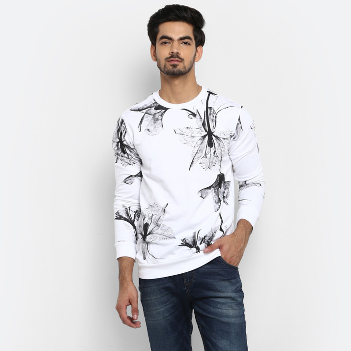 Full Sleeve Floral Print Men Sweatshirt 