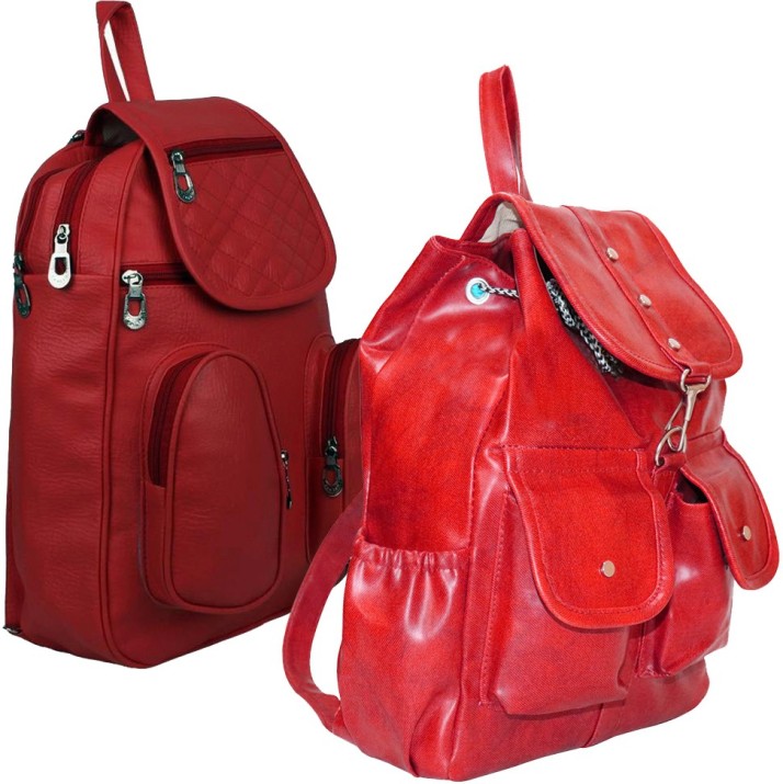 red pink backpack