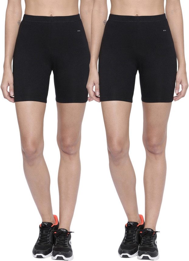 BITZ Solid Women Black Cycling Shorts 