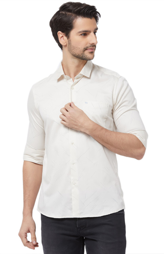 LAWMAN PG3 Men Solid Casual White Shirt 