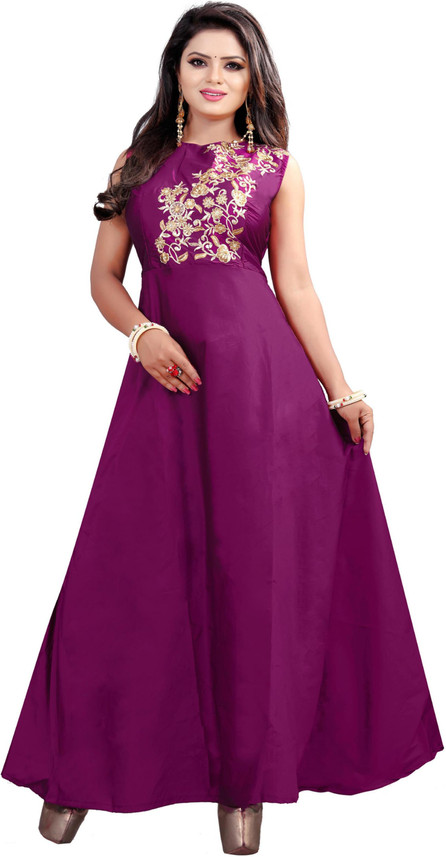 Women Gown Purple Dress 