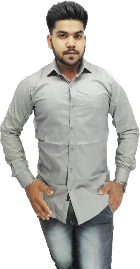 grey shirt outfit men