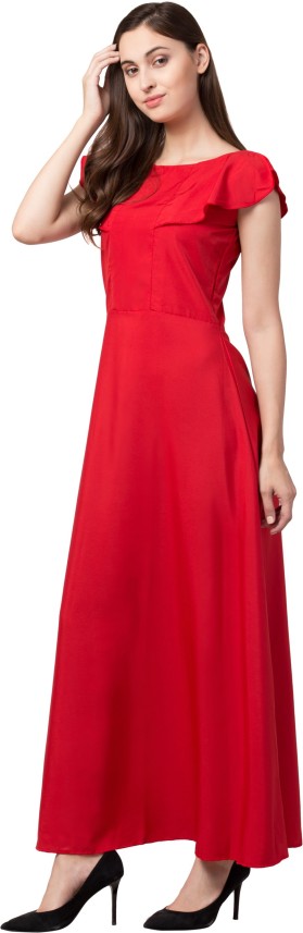 red gown flipkart