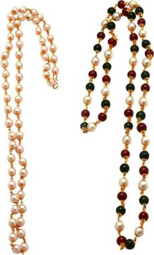 Multi-Colour with Pearl White Moti Mala 