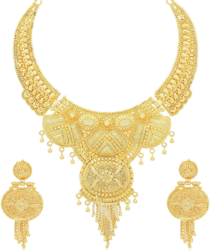 24 Carat Gold Plated Choker Necklace Set