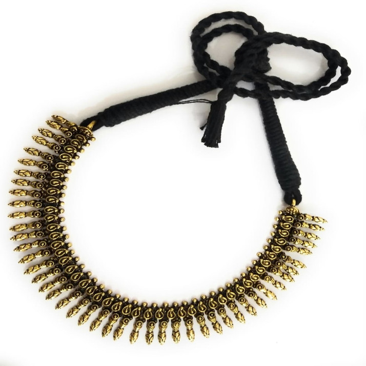 athizay Oxidised Gold Necklaces Antique 