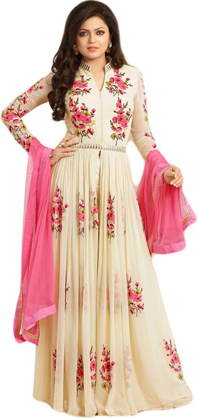 white anarkali dress flipkart