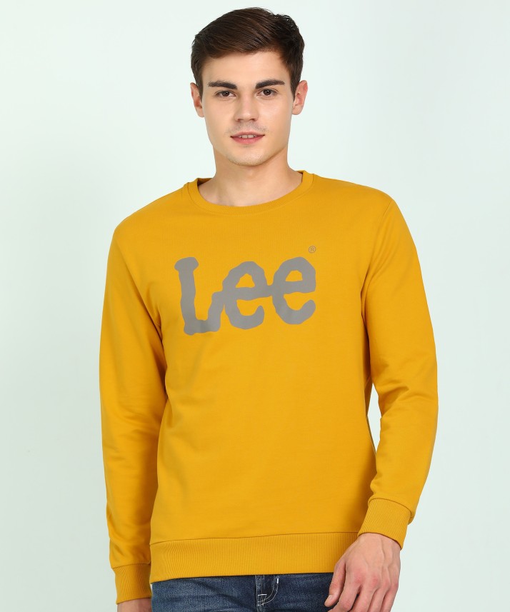 lee full sleeve solid men's sweatshirt