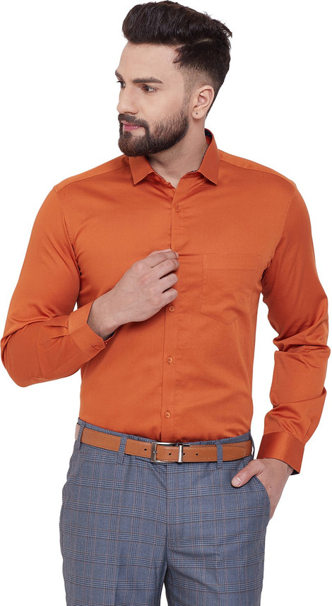 Canary London Men Solid Formal Orange 