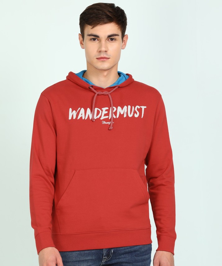 wrangler full sleeve solid men's sweatshirt