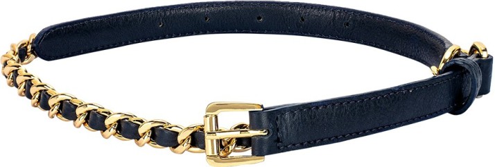 Blue Genuine Leather Belt Navy Blue 