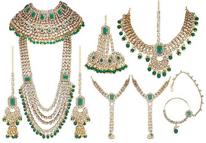 green jewellery set flipkart