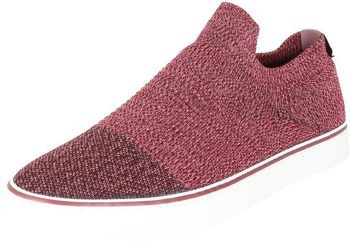 maroon slip on sneakers