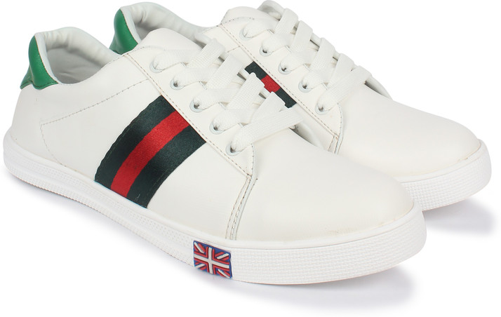 stylish white sneakers