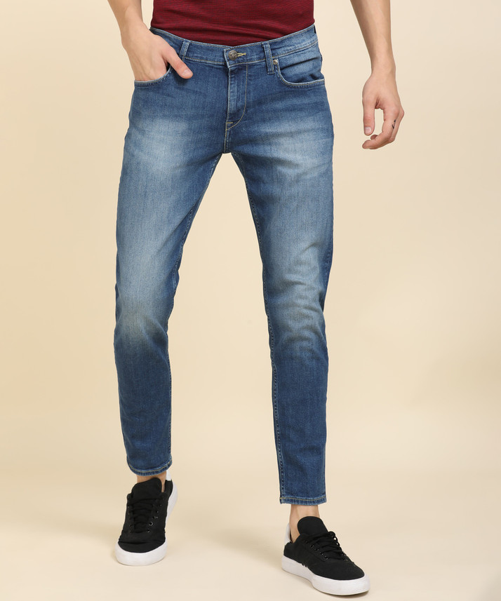 lee skinny men's blue jeans