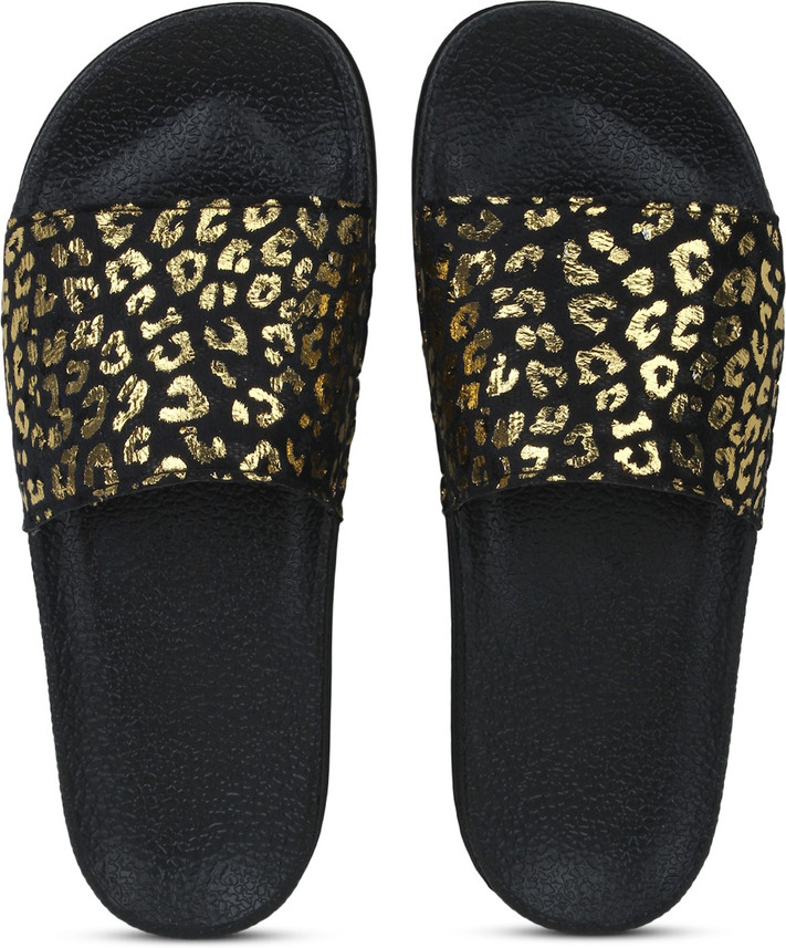 fancy black slippers