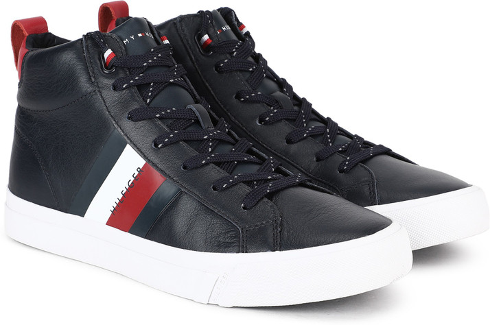 tommy hilfiger flag detail leather