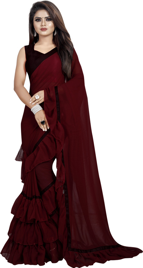 plain saree flipkart